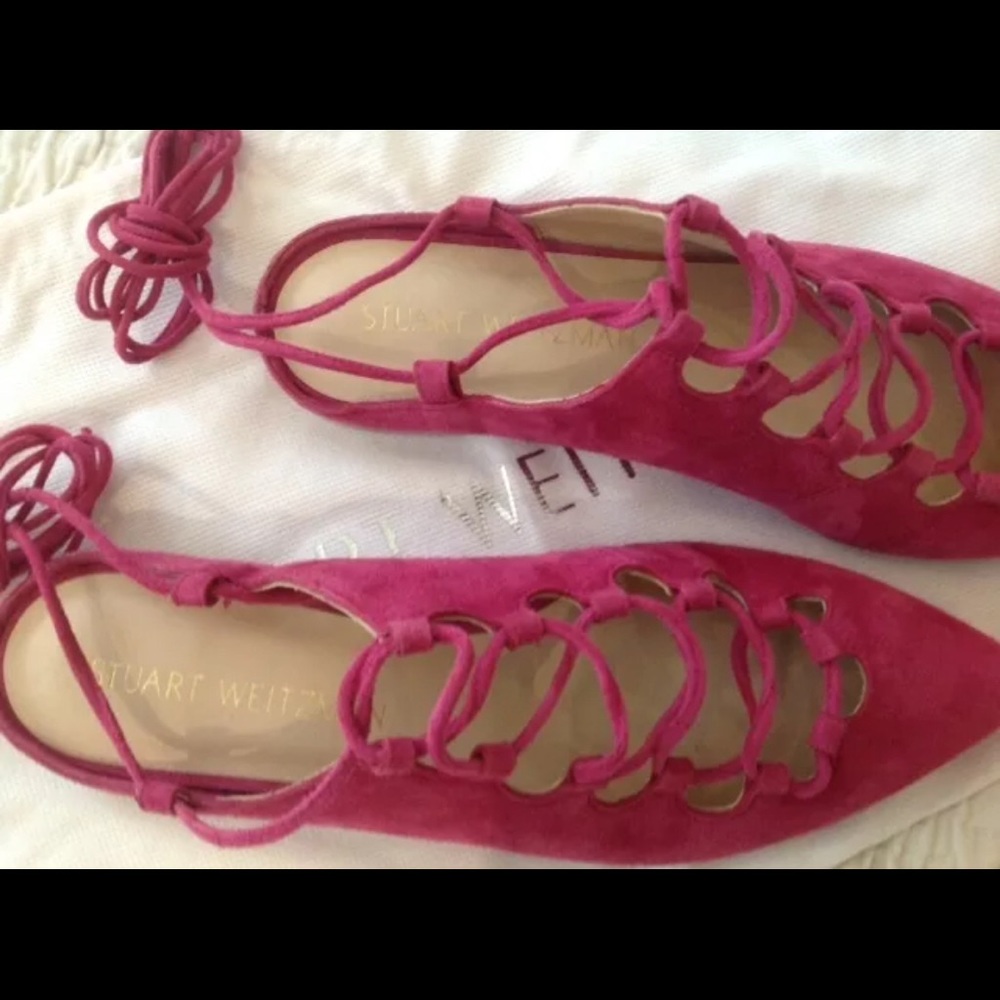 Stuart Weitzman Stringdown Pointed Toe Lace Ups - Picture 3 of 3